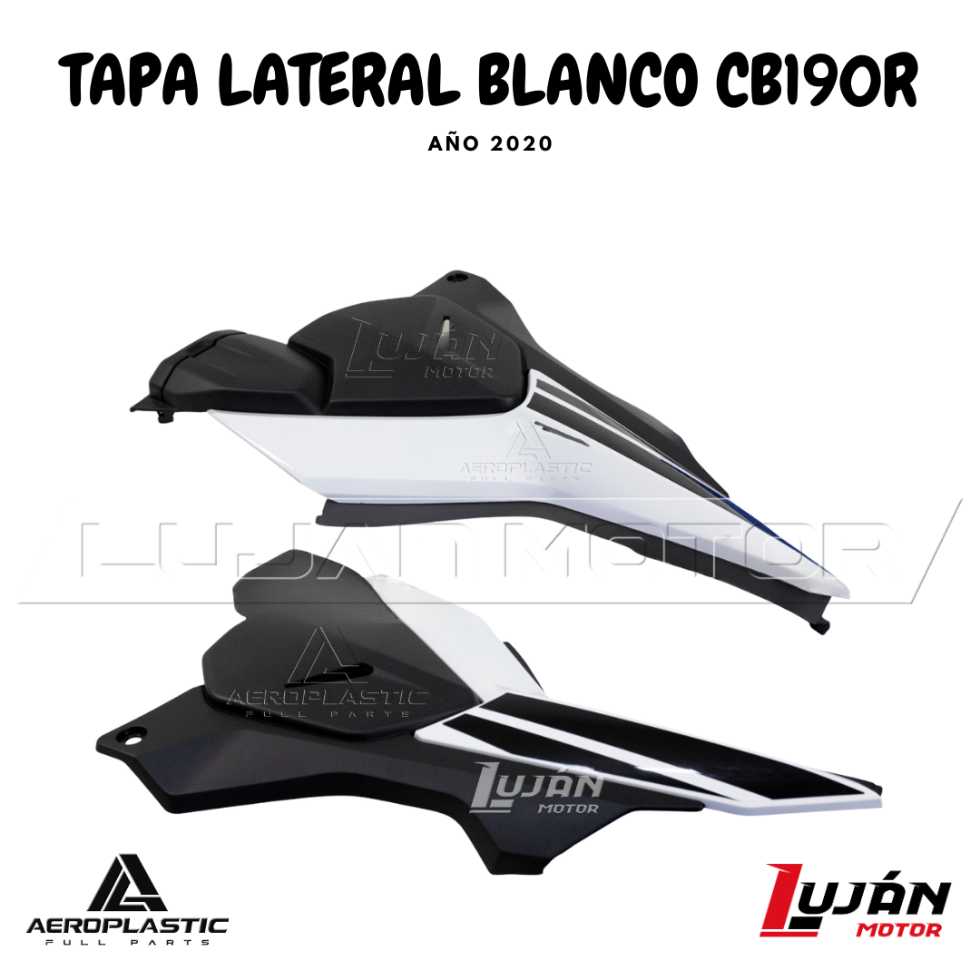 TAPA LATERAL CB190R 2020 NEGRO/BLANCO