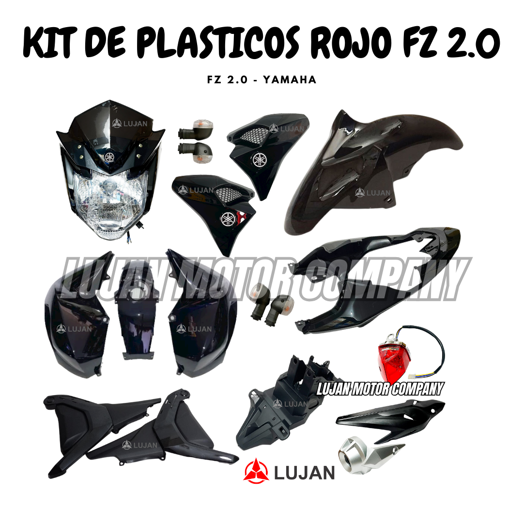 KIT PLASTICOS FZ-S/FZ 2.0 C/FAROS NEGRO YAMAHA 