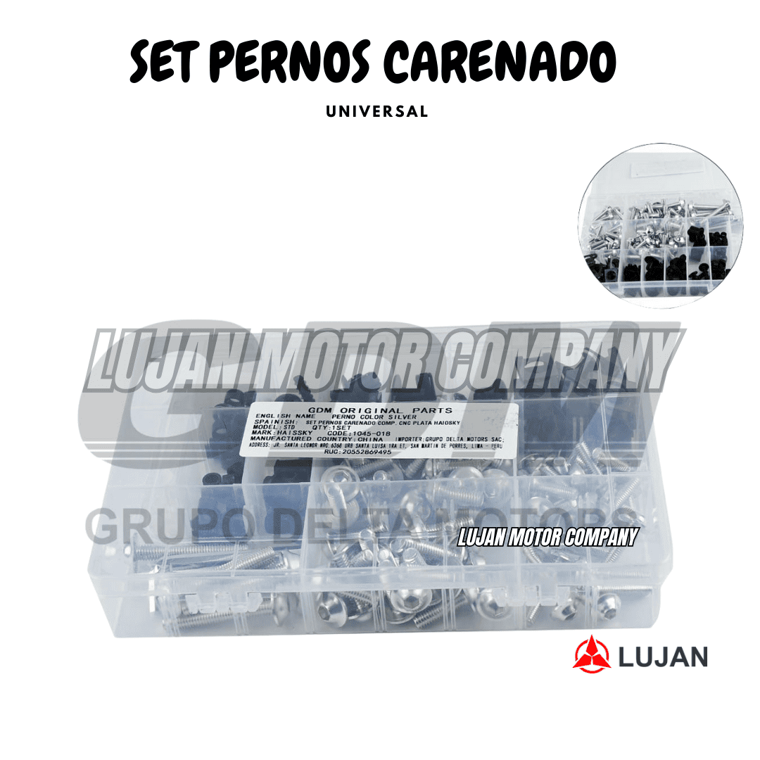 SET PERNOS CARENADO COMP. CNC PLATA HAIOSKY