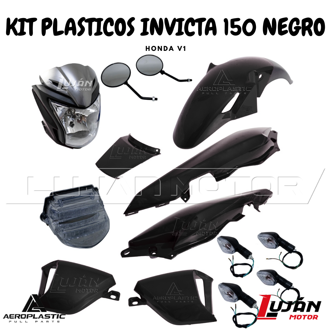 KIT PLASTICOS INVICTA NEGRO C/FAROS